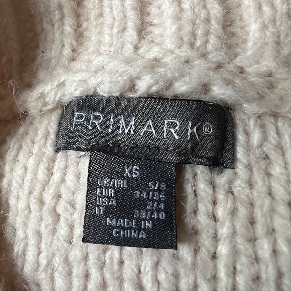 PRIMARK Off-White Cream Knit 3D Polka Dots Oversized Sweater Vest Shirt Top XS - Picture 16 of 16